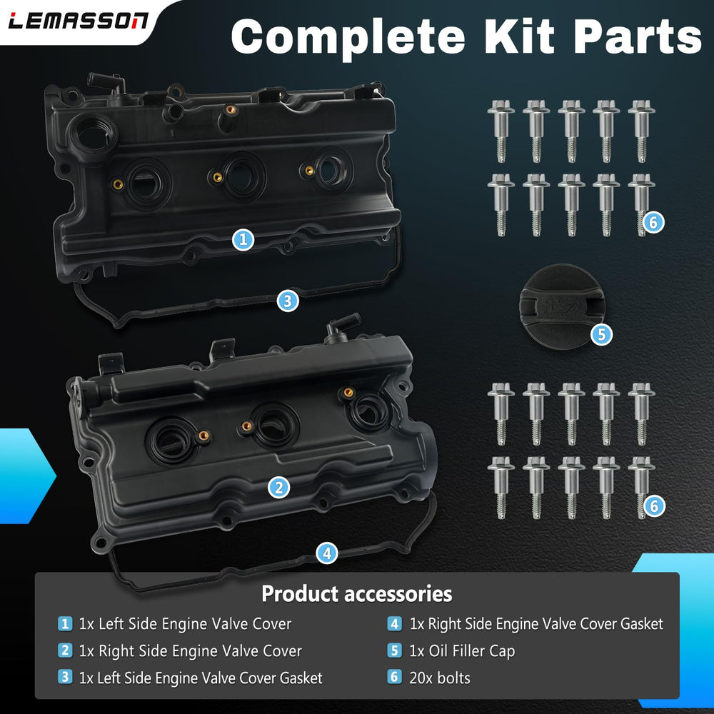 LEMASSON packaged valve covers with included parts offering ready-to-install benefit
