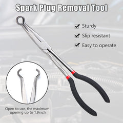 Leriton tool in use removing a spark plug boot in an engine bay for safer replacement