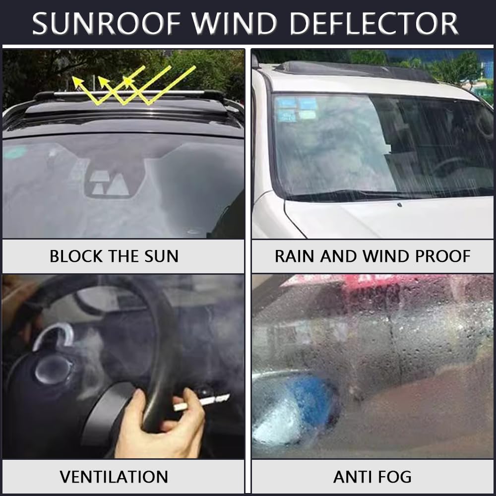 LETINGFAR lifestyle driving view with sunroof cracked to show ventilation and splash protection