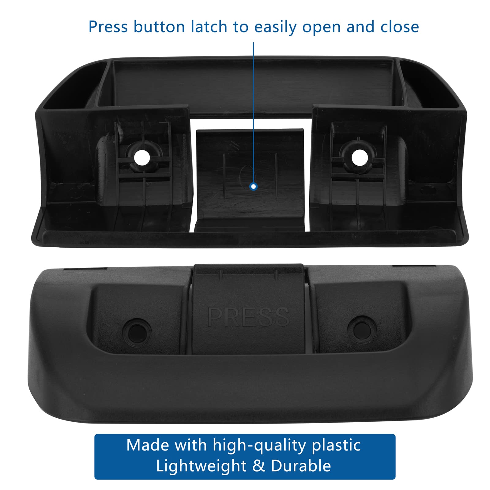 LETSYEE close-up of push-button latch detail highlighting upgraded reinforced mechanism