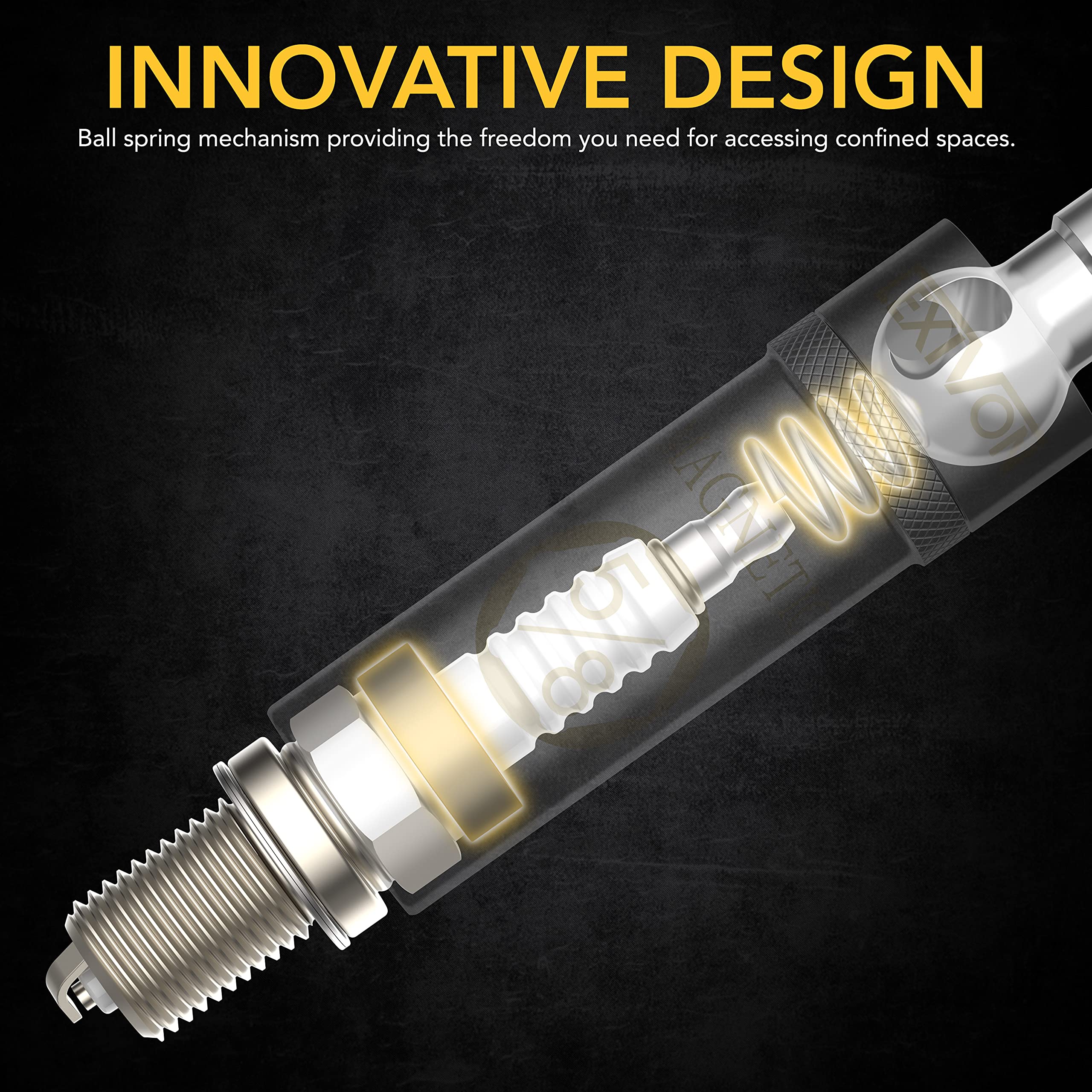 LEXIVON knurled shaft close-up for improved hand grip and safer handling