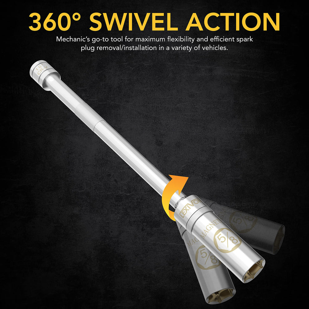 LEXIVON close-up of 360-degree swivel joint improving access in tight spaces
