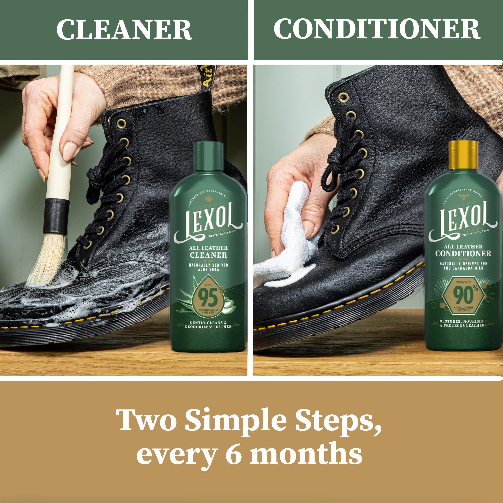 Applying Lexol on car seat to remove dirt and restore supple texture