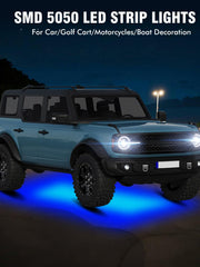 LEYMANRIYA close-up of 5050 LED chips showing brighter, uniform blue light