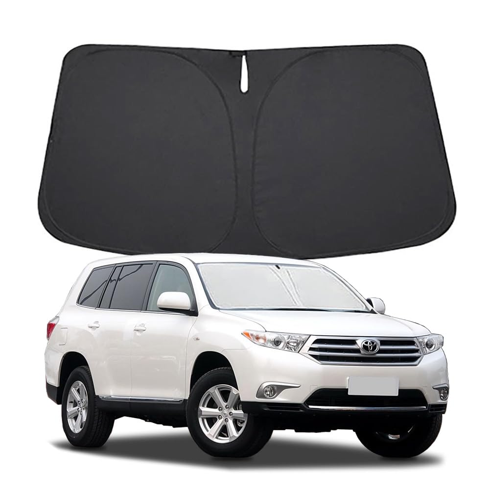 Lezcoan front view on Highlander windshield showing full coverage and protection