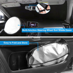 LHFLIVE compact folded shade in storage pouch, convenient space-saving benefit