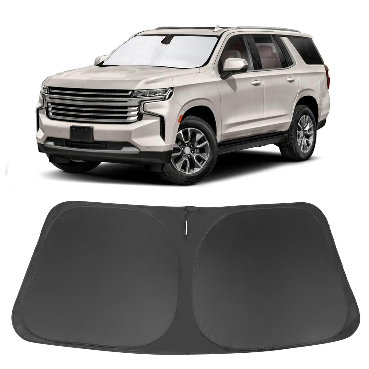 LHFLIVE front-fit on Tahoe windshield showing full coverage benefit
