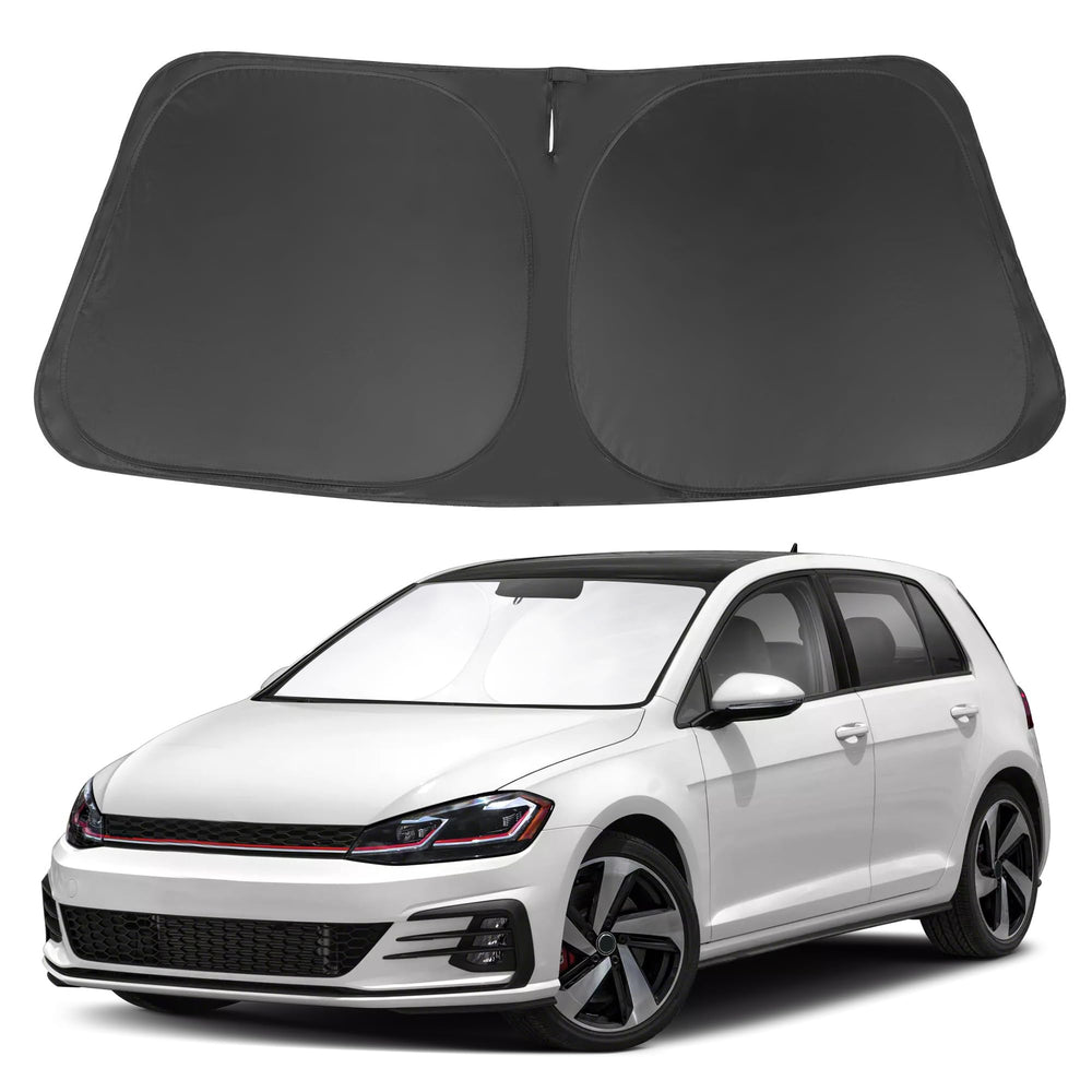 LHFLIVE front view of shade on windshield showing exact fit and protection
