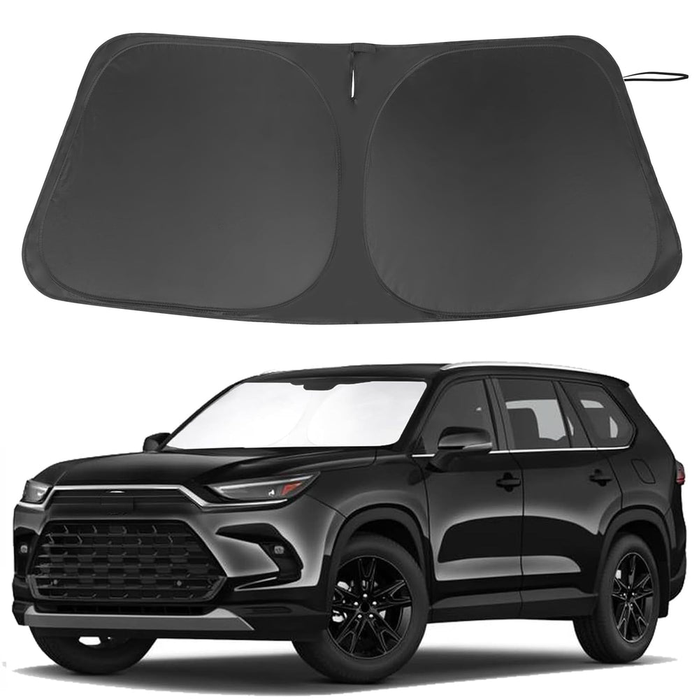 LHFLIVE front packaging for Grand Highlander sun shade showing fit and labeling and easy selection