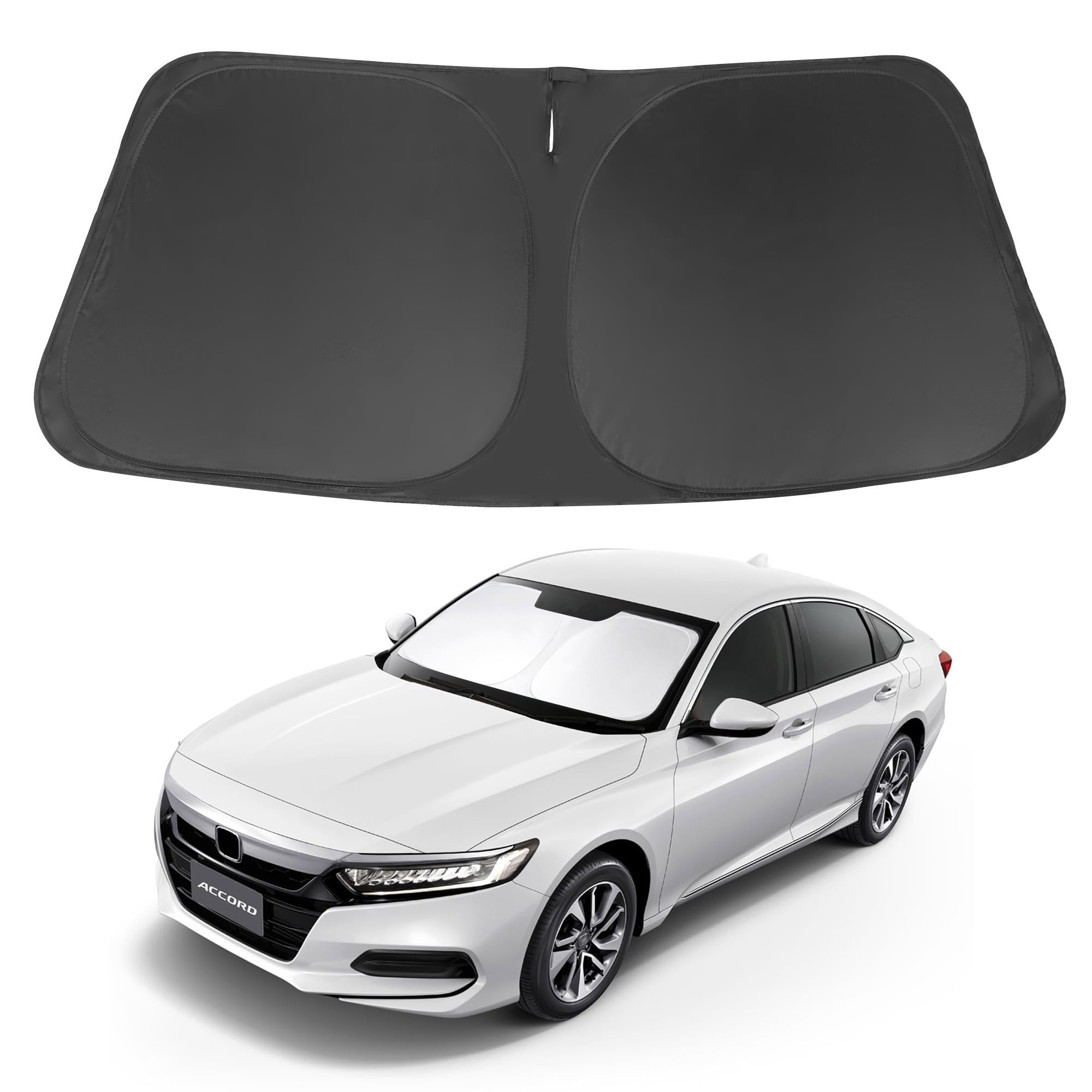 LHFLIVE front view showing perfect fit on 2018–2022 Accord windshield, protecting interior