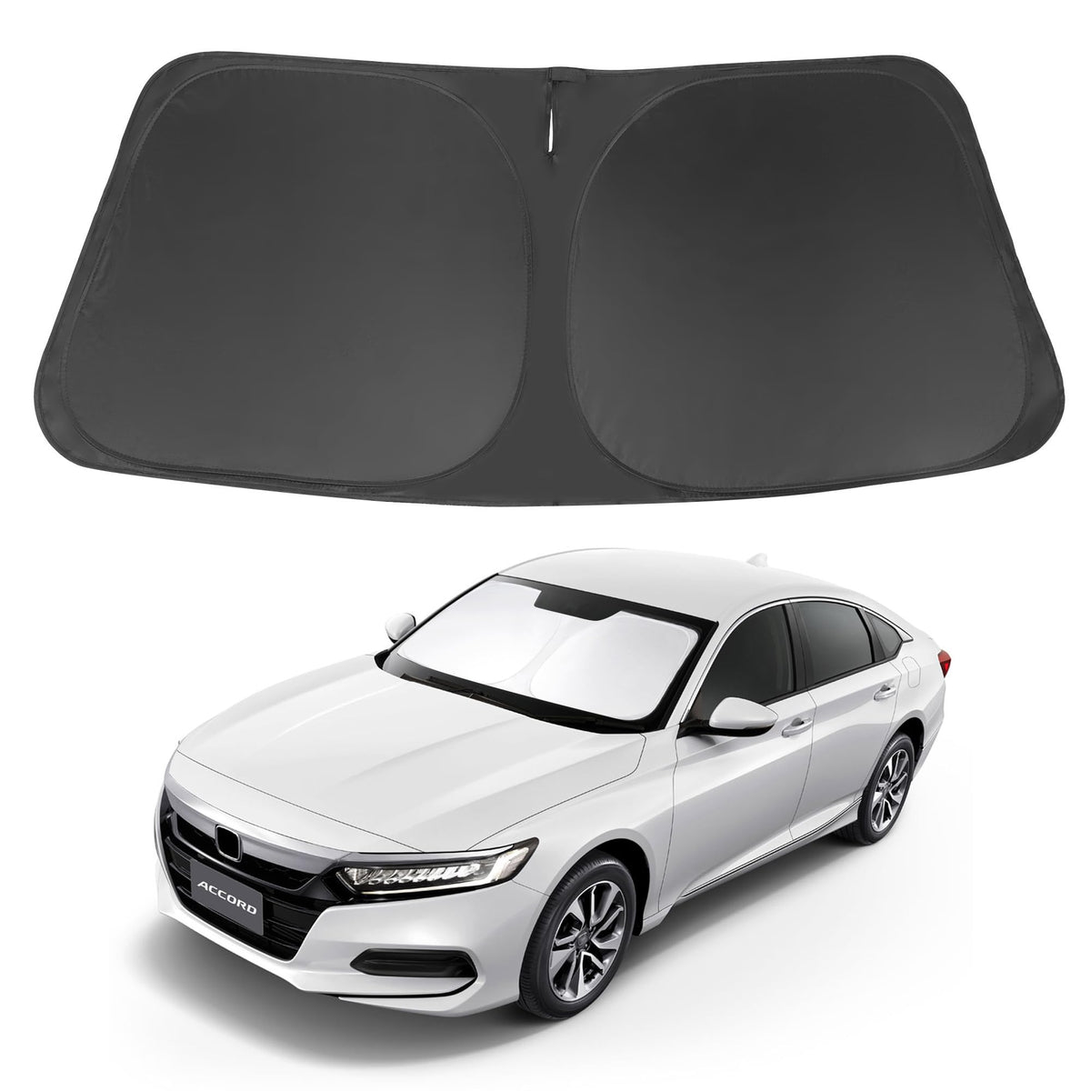 LHFLIVE front view showing perfect fit on 2018–2022 Accord windshield, protecting interior