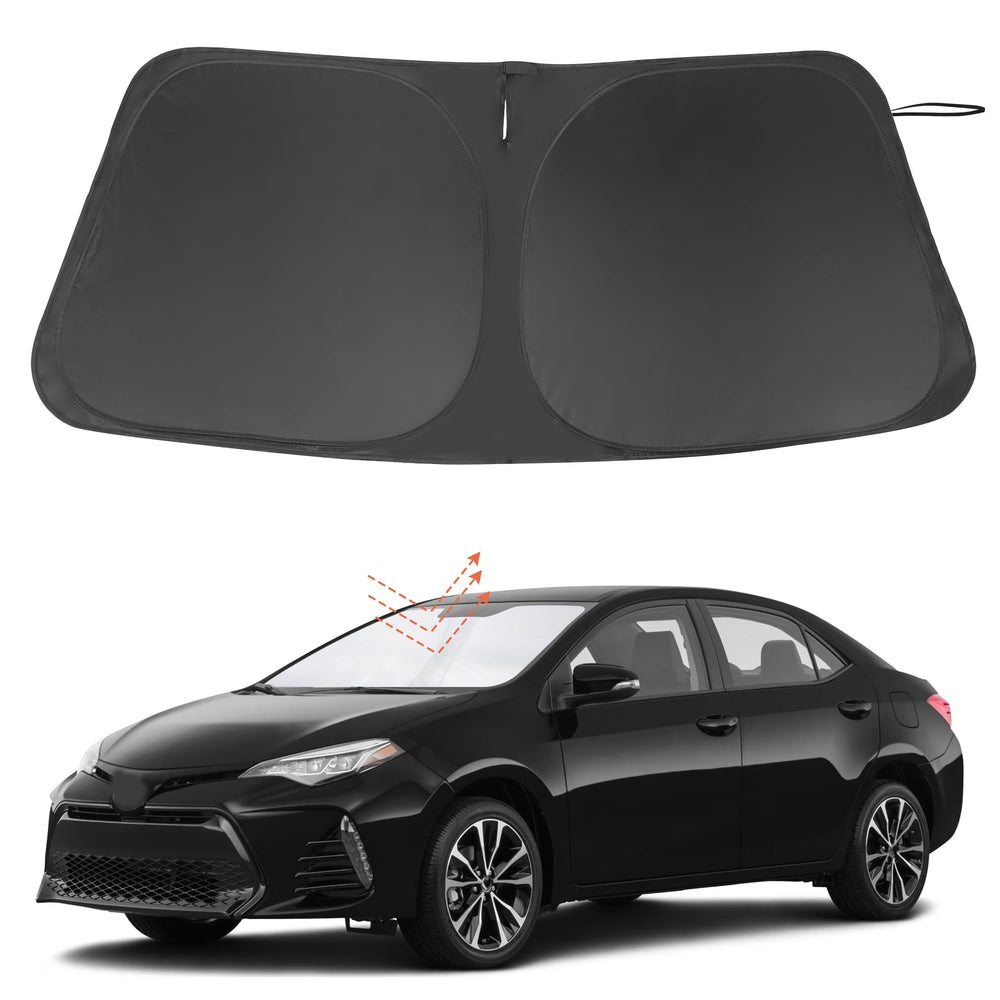 LHFLIVE front view of sun shade showing full windshield coverage and clean fit