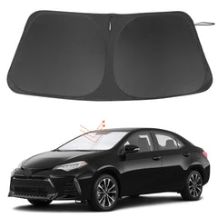 LHFLIVE front view of sun shade showing full windshield coverage and clean fit
