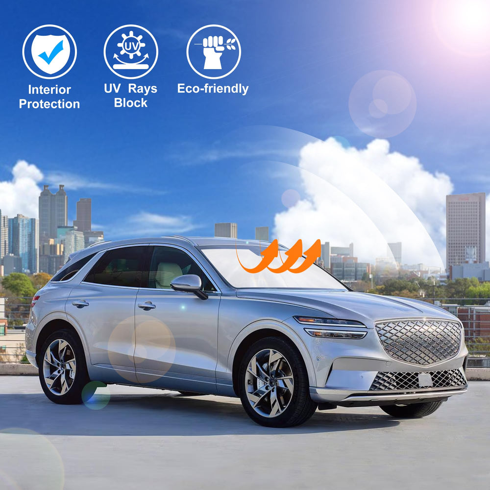 LHFLIVE lifestyle shot with GV70 parked under sun demonstrating protection benefit