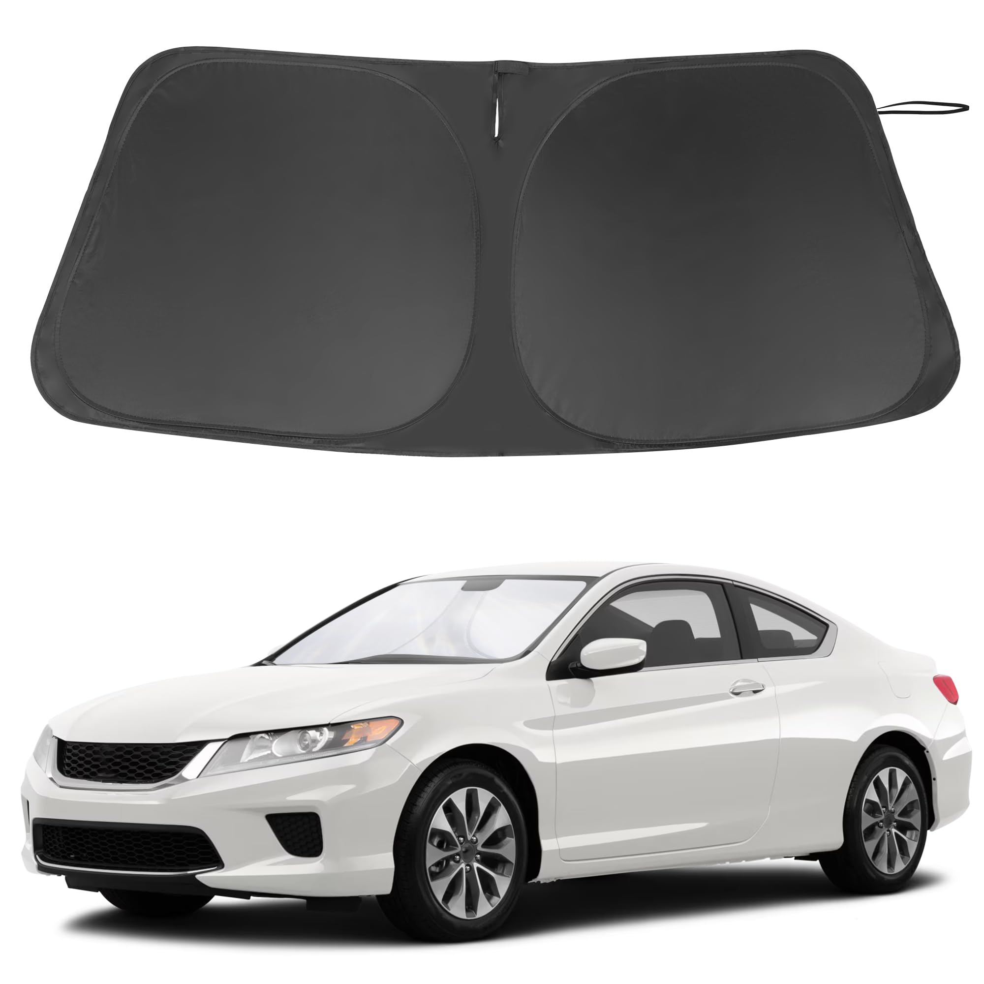 LHFLIVE front view sun shade on Honda Accord protects interior from heat