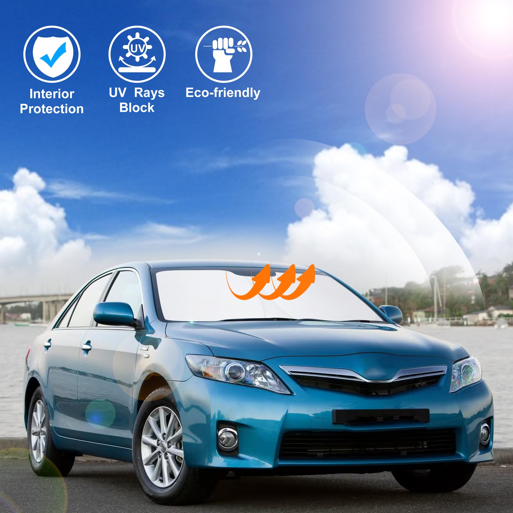 LHFLIVE lifestyle view of Camry parked outdoors with shade protecting interior