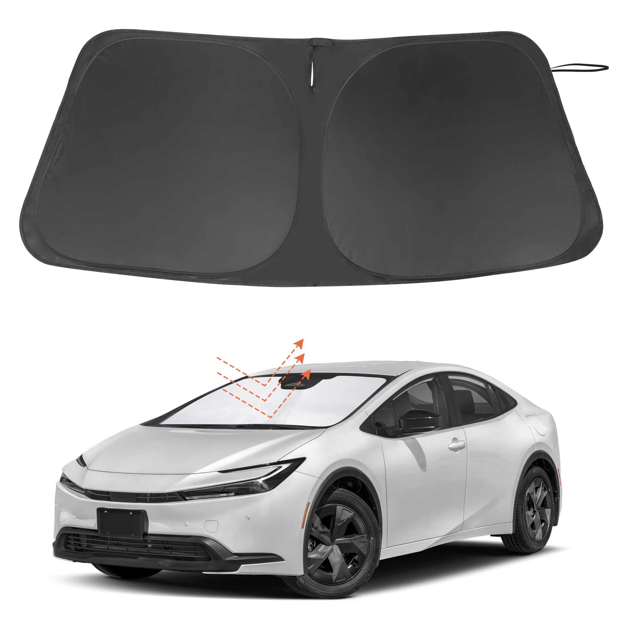 LHFLIVE front view of shade packaging showing fit for 2023–2026 Prius, clear identification and benefit