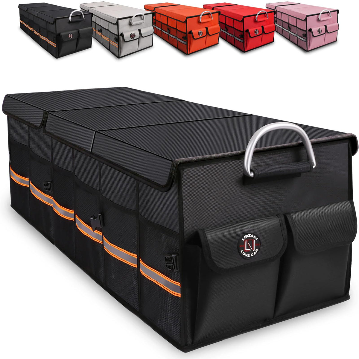 LI LIBZAKI front view showing full-size organizer and clean trunk benefit