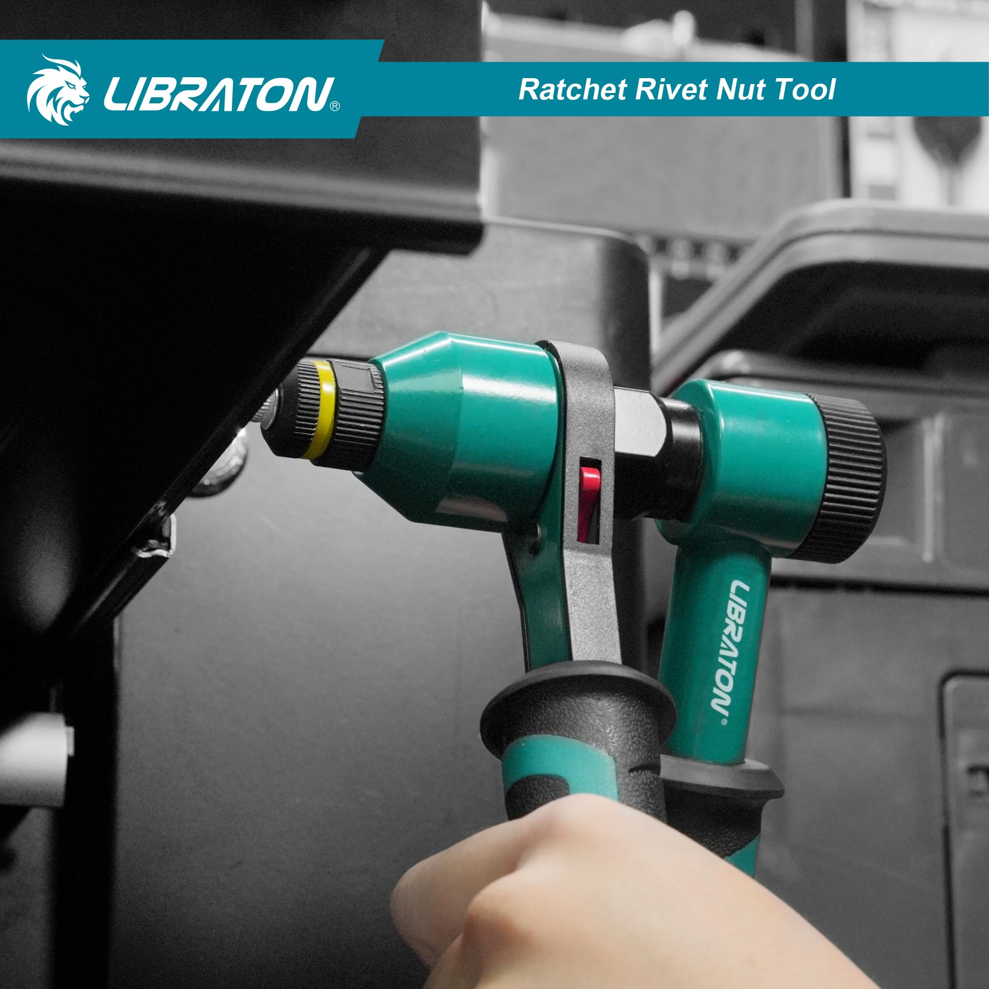LIBRATON installing a rivet nut into automotive sheet for secure fastening