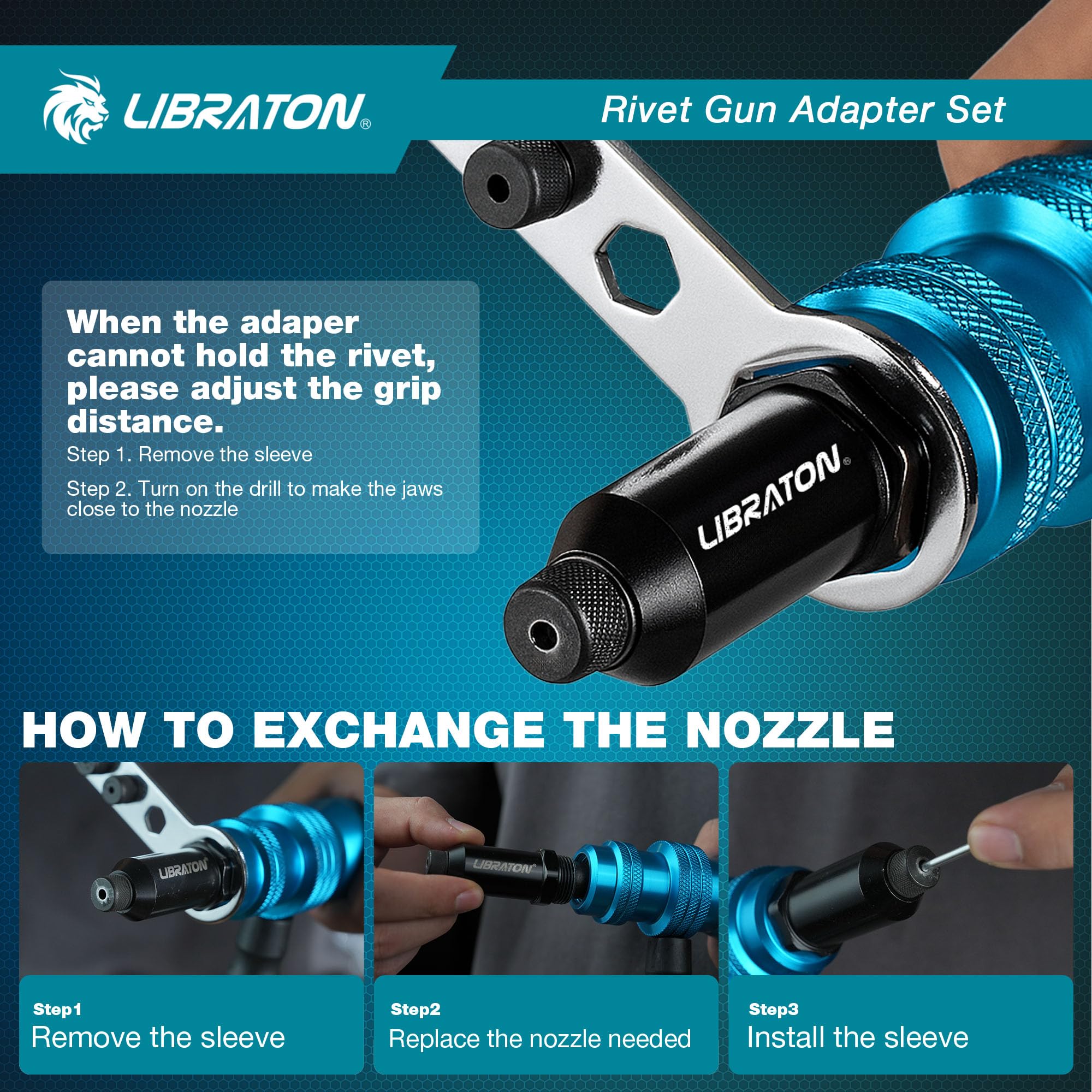 LIBRATON tray of 40 aluminum blind rivets included for immediate metalwork use