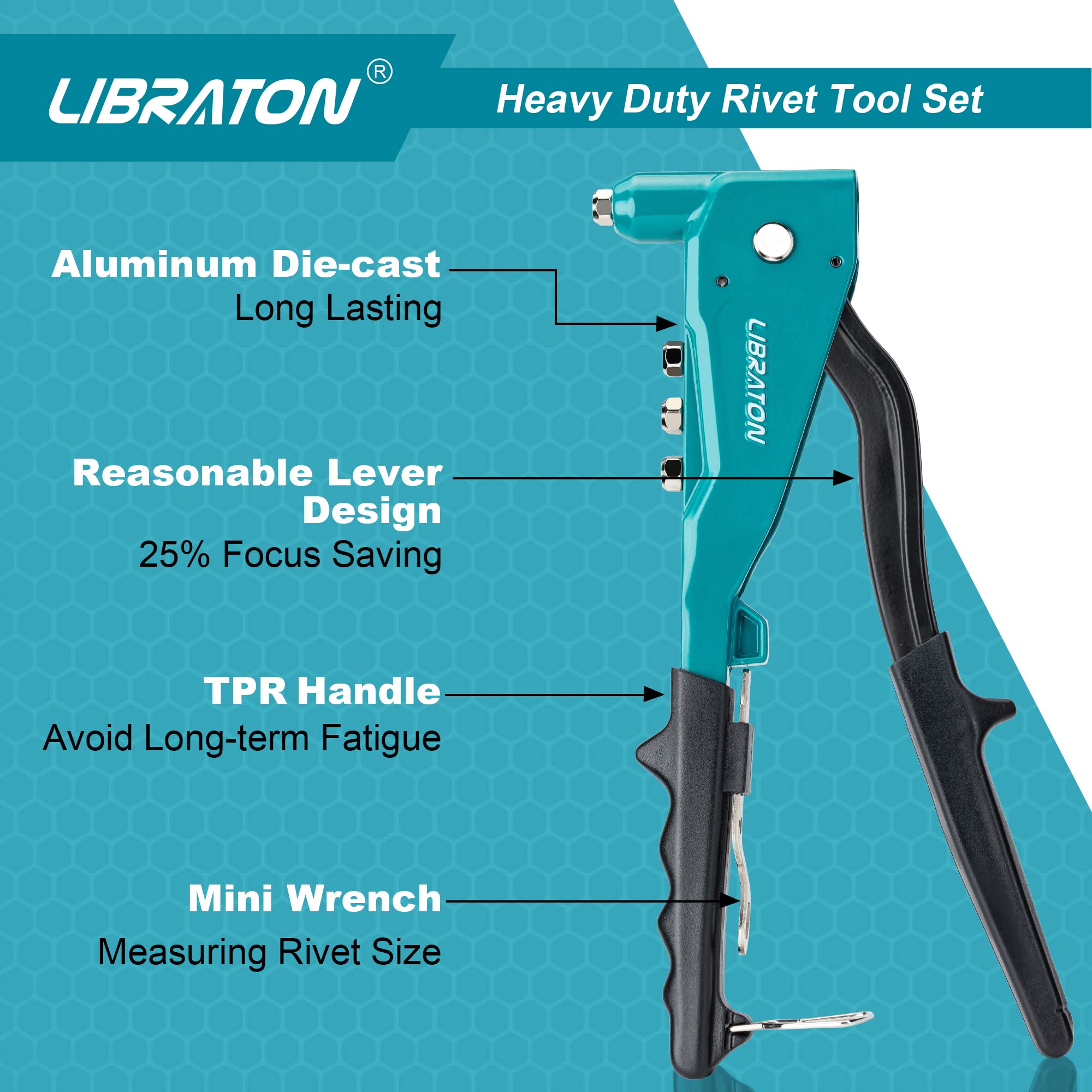 LIBRATON claw detail showing hardened steel for reliable mandrel grip