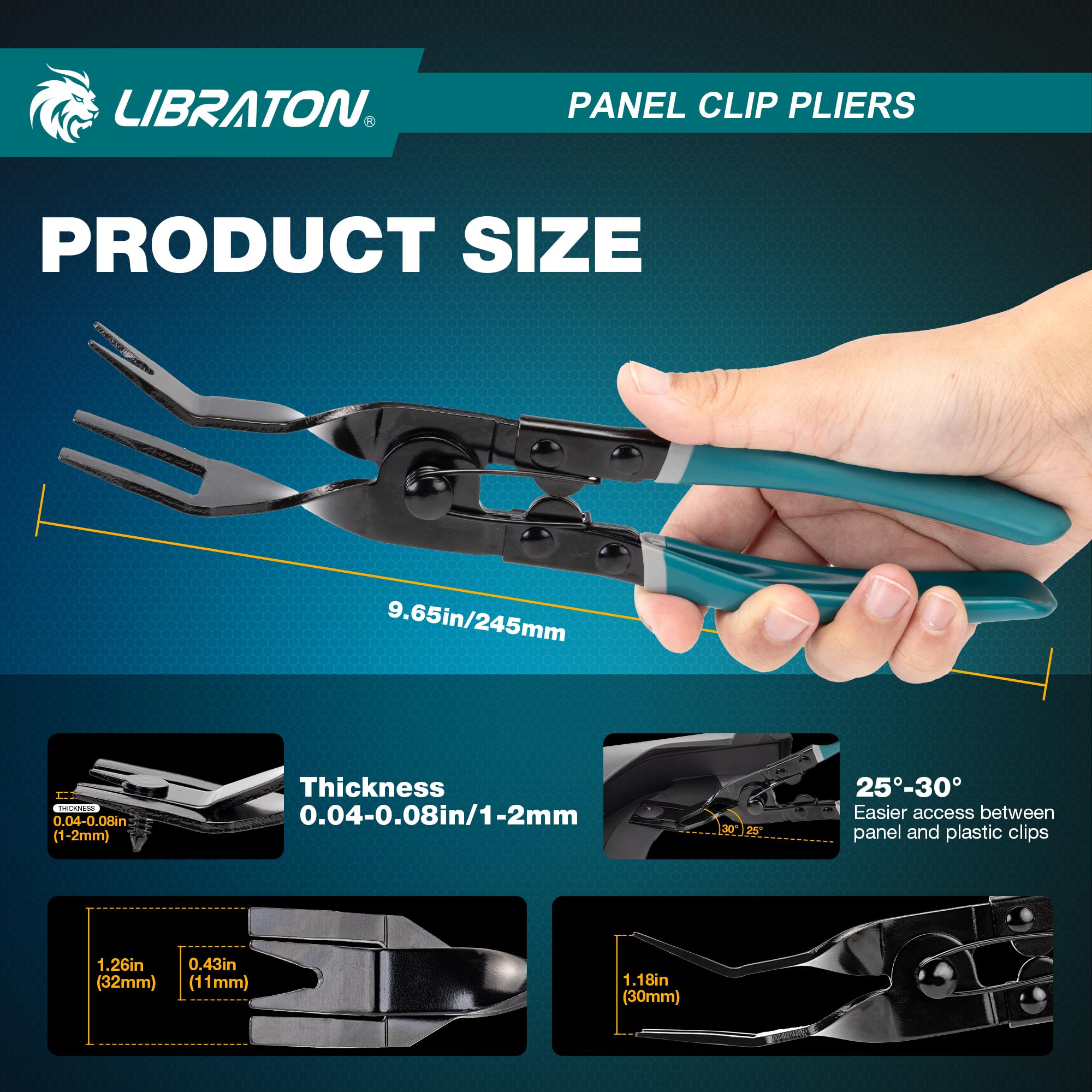 LIBRATON V-shaped jaws close-up showing precise grip and non-destructive extraction
