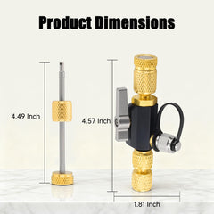 Lichamp adapter displaying 5/16" female and 1/4" male flare versatility