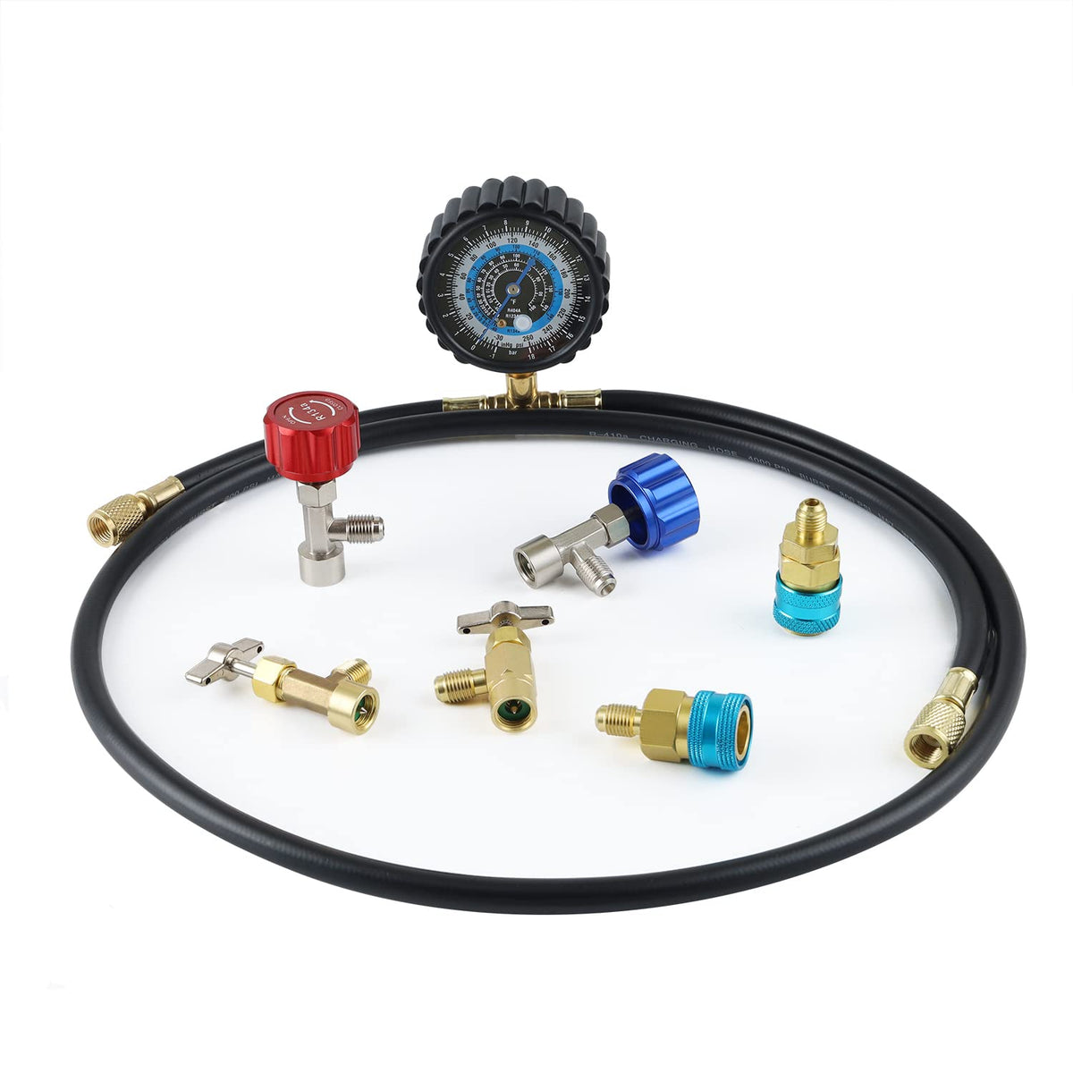 Lichamp front view gauge assembly showing clear dials and hose for fast readings