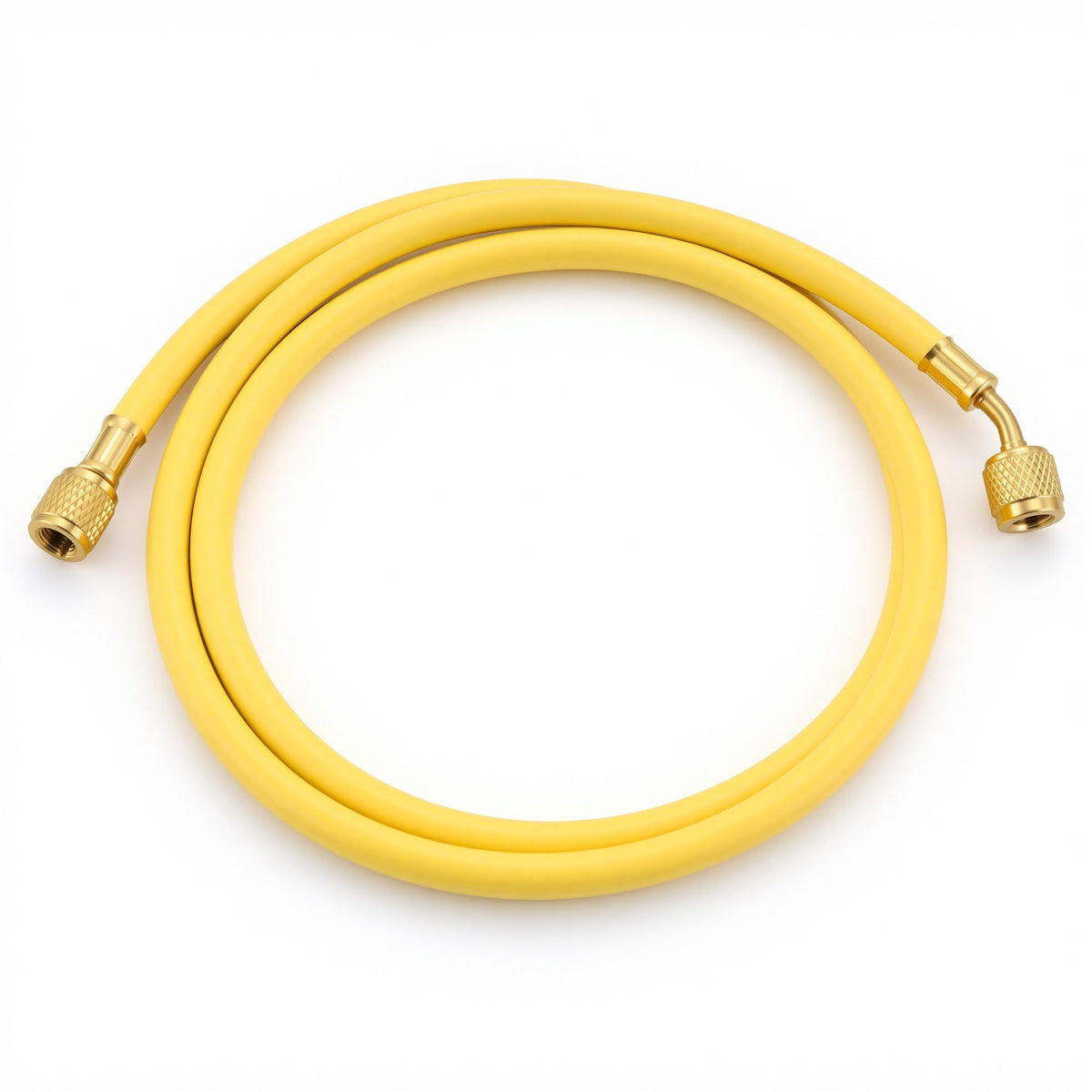 Lichamp front view hose assembly showing full 5 ft length and yellow visibility