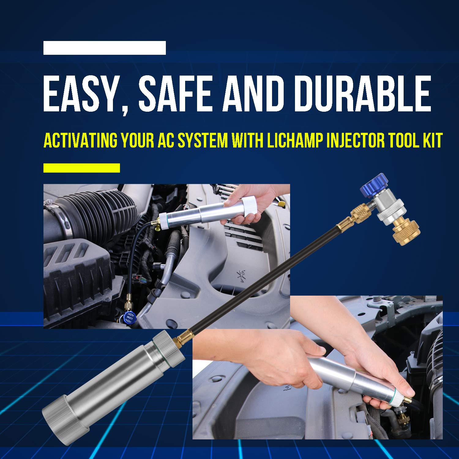 Lichamp injector stored in toolbag illustrating compactness and easy transport
