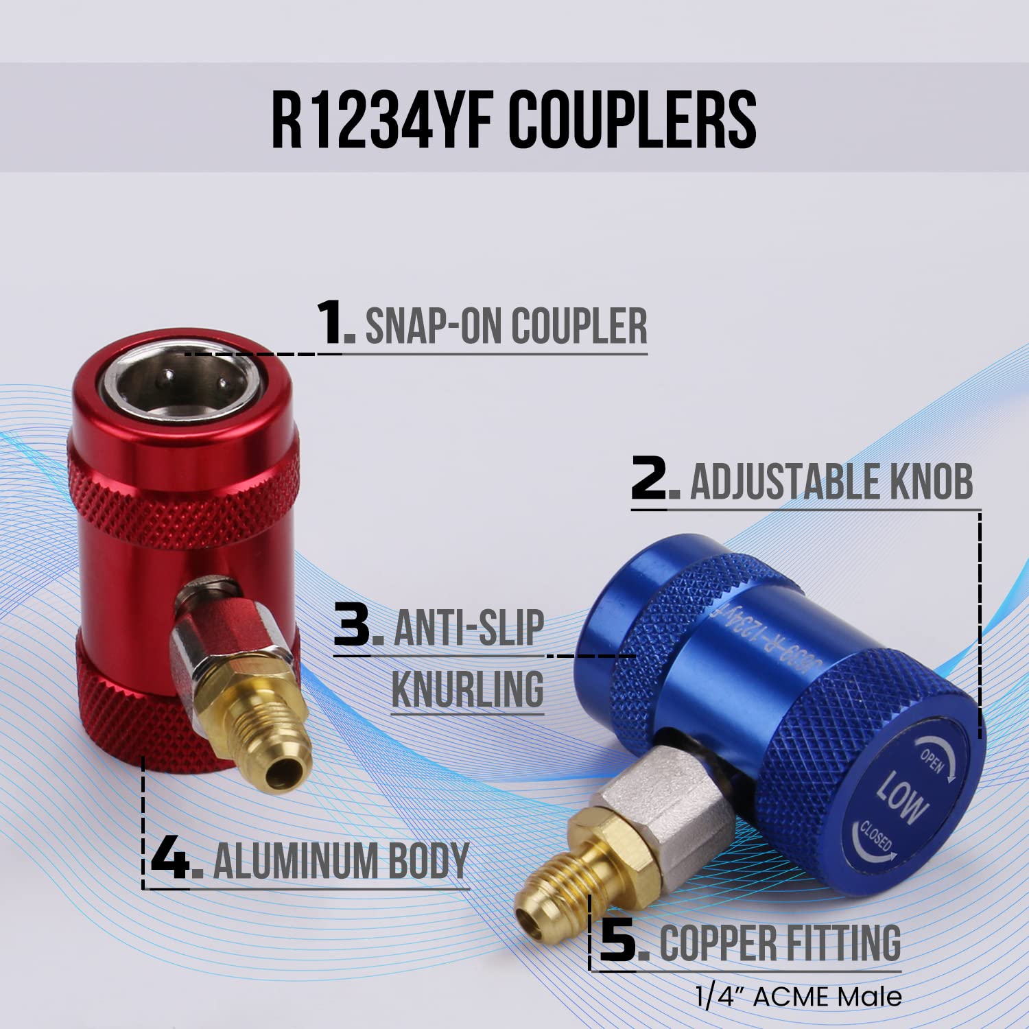 Lichamp tank adapter with dual-head valve core remover for faster service