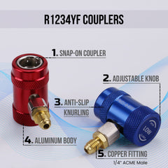 Lichamp tank adapter with dual-head valve core remover for faster service