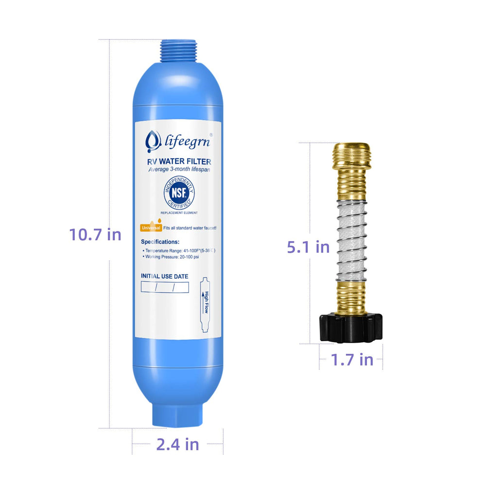 lifeegrn filter attached to camping sink improving water clarity and taste