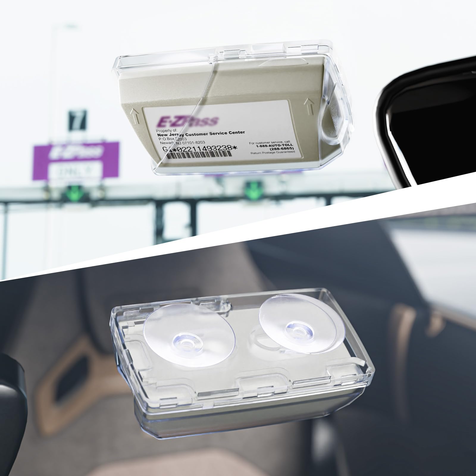LiftRemote close-up suction cups on glass for residue-free mounting