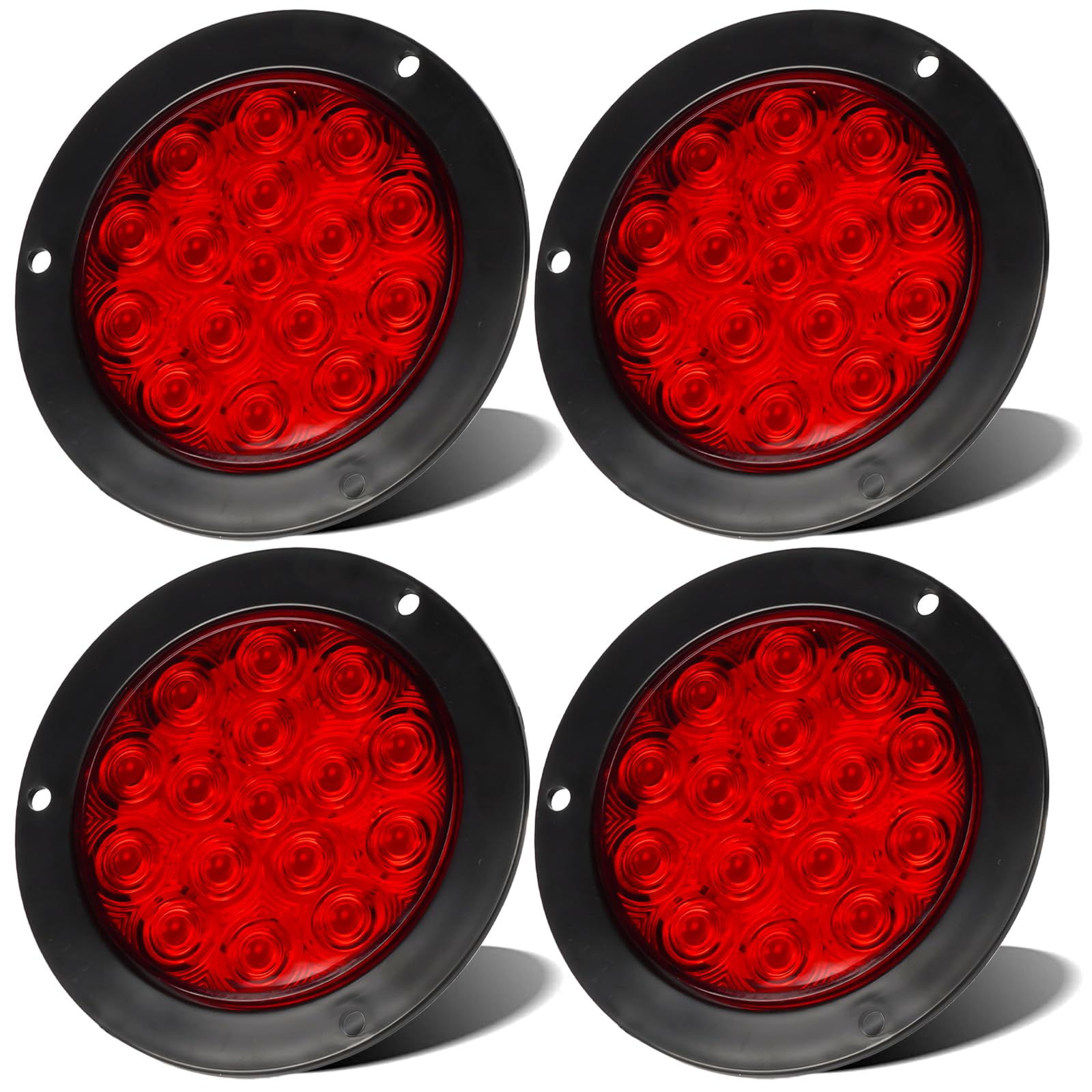 LIGBT front view round red LED tail light showing clear lens and bright benefit