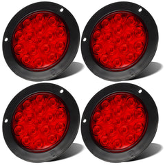 LIGBT front view round red LED tail light showing clear lens and bright benefit