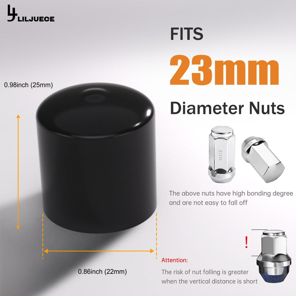 LILJUECE lug nut cover installed on wheel showing protective finish and clean look