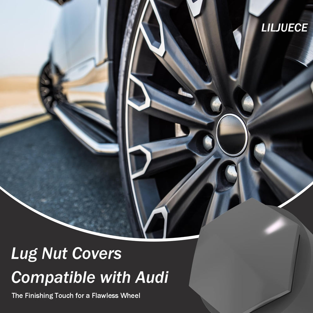 LILJUECE lifestyle image beside car tire showing improved wheel aesthetics