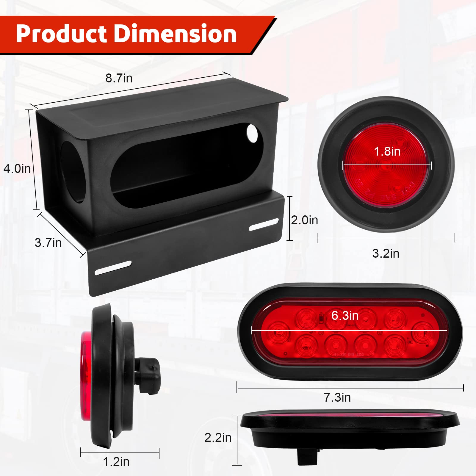 LIMICAR close-up of 6-inch oval LED showcasing bright signal clarity for safer braking