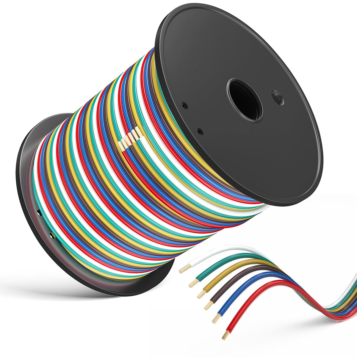 LIMICAR front view of 100ft 6-way spool showing product and length, aids purchase decision