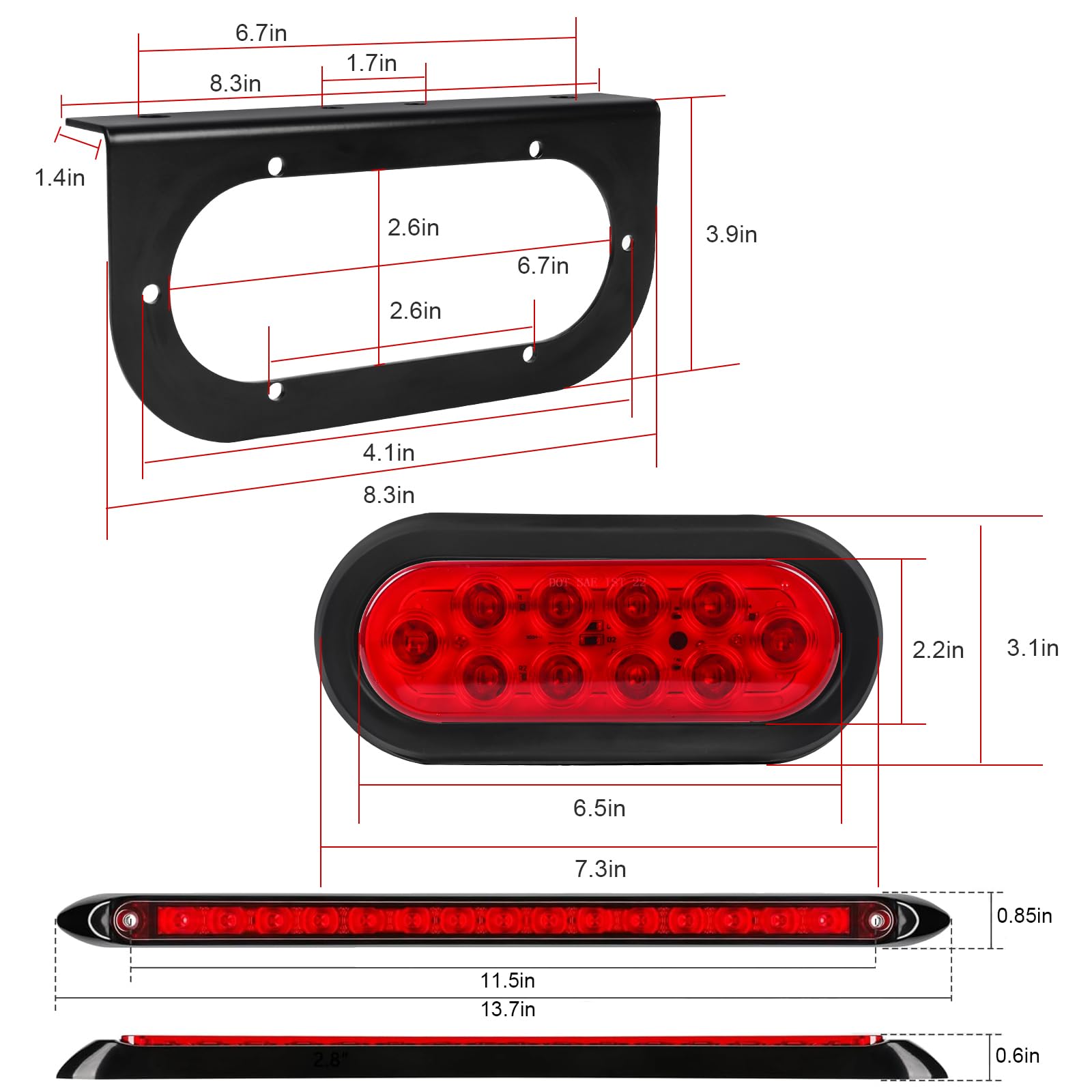 LIMICAR oval marker light close detail showing sealed lens and durability