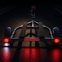 LIMICAR square rear light closeup showing sealed lens and durable housing benefit