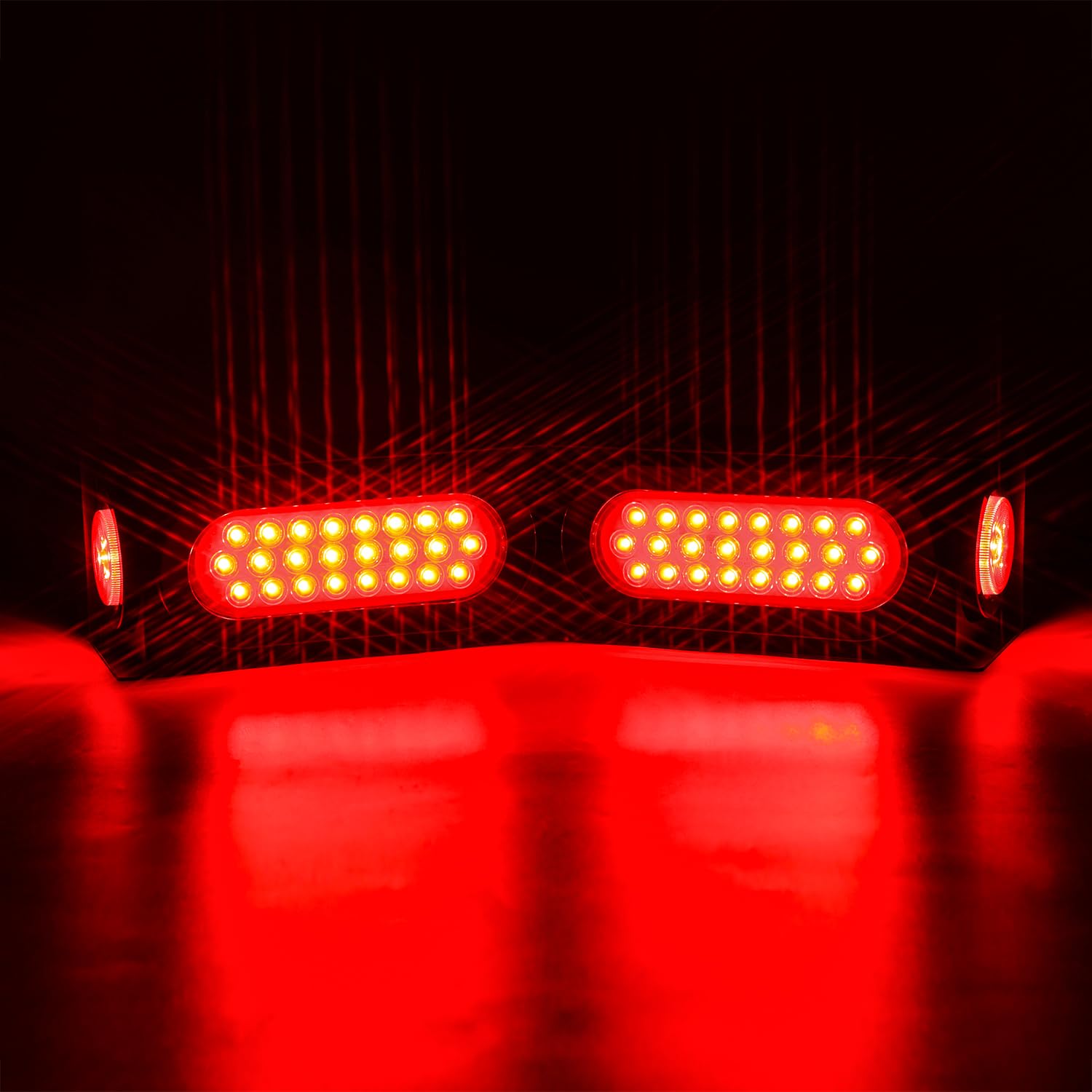 LINKITOM trailer at night with LEDs on demonstrating enhanced visibility