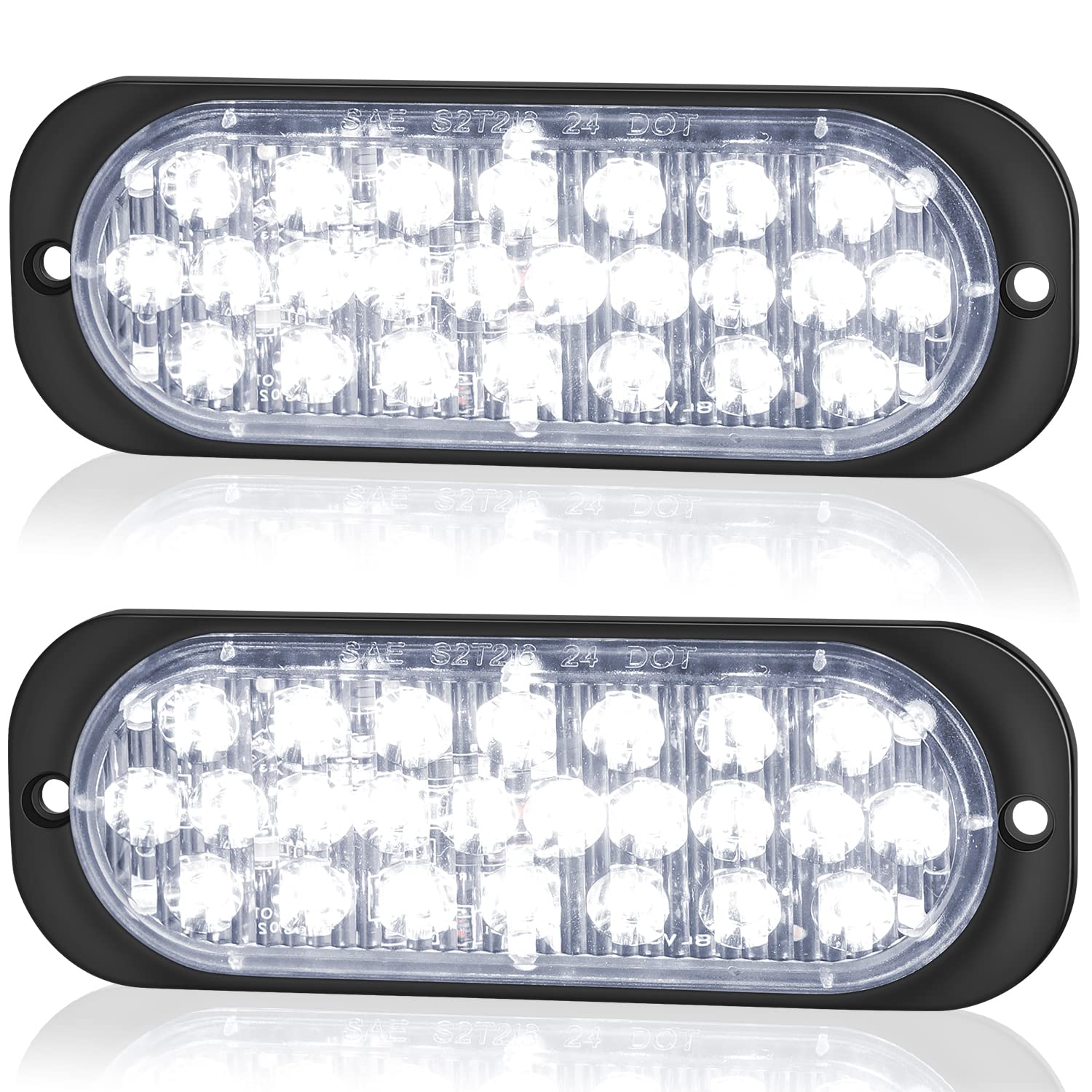 LINKITOM front view showing bright white LEDs and clear lens for improved rear visibility