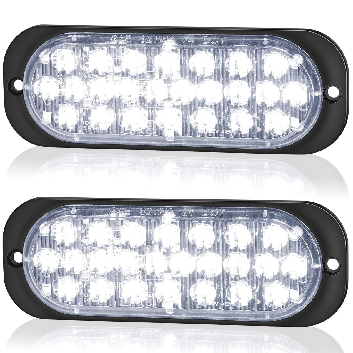 LINKITOM front view showing bright white LEDs and clear lens for improved rear visibility