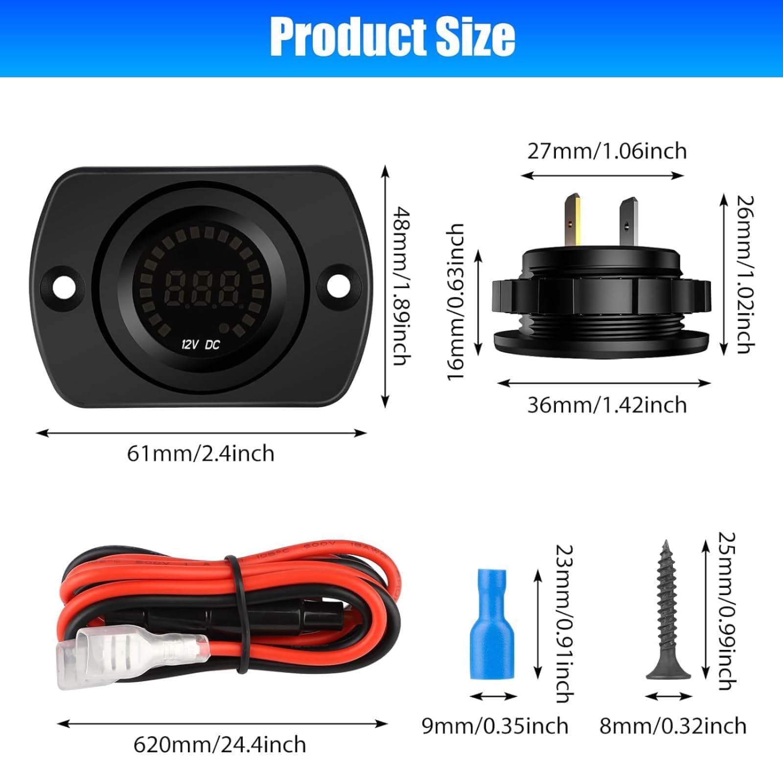 Linkstyle next to a coin for scale to show compact round meter size