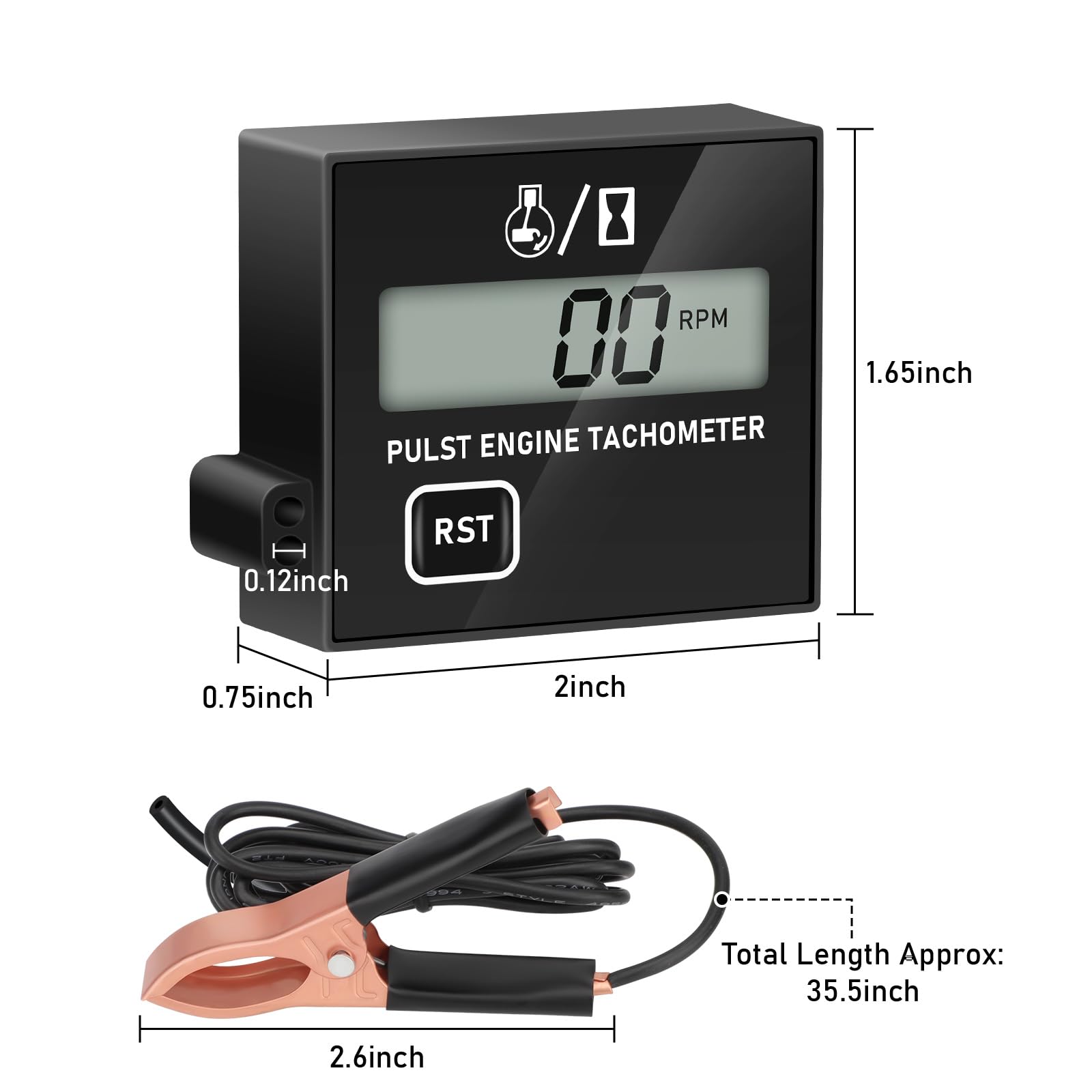 Linkstyle tachometer in use on a motorcycle spark plug wire for tuning benefit