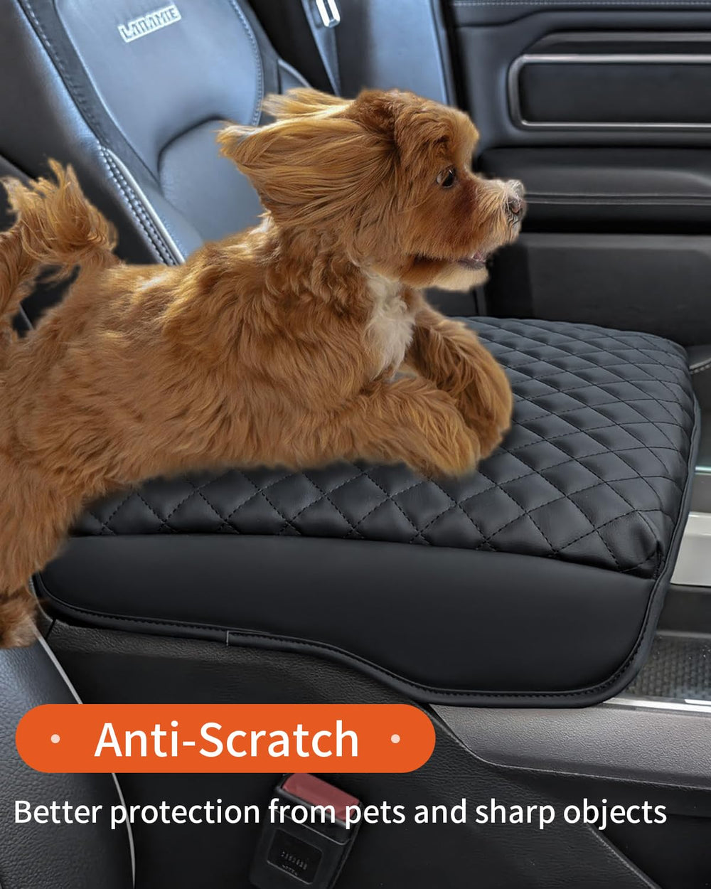 LINOAH cover installed in Ram interior providing comfortable arm support