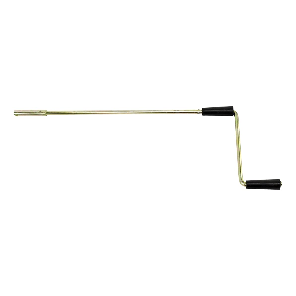 Lippert crank handle next to ruler showing compact size and portability benefit