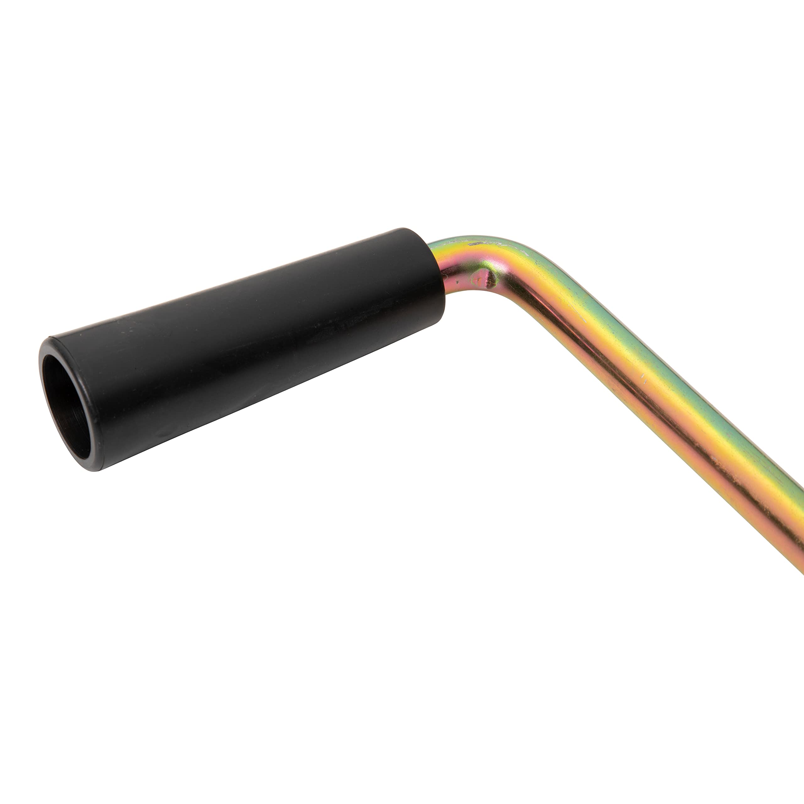 Lippert crank handle stored in RV compartment showing convenient storage benefit